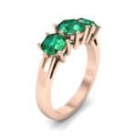 Square Basket Trilogy Emerald Engagement Ring (1.7 CTW) Perspective View