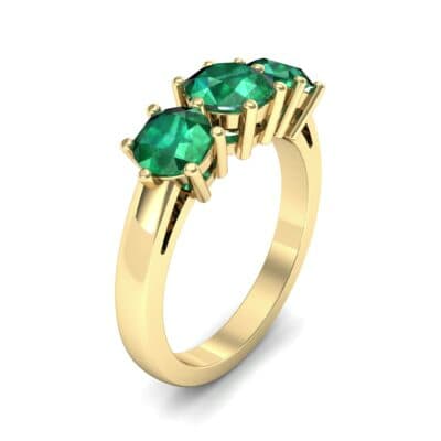 Square Basket Trilogy Emerald Engagement Ring (1.7 CTW) Perspective View