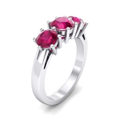 Square Basket Trilogy Ruby Engagement Ring (1.7 CTW) Perspective View