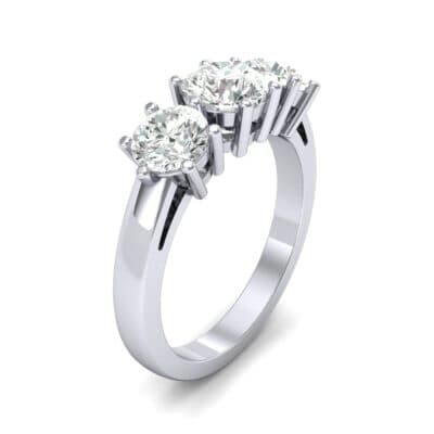 Square Basket Trilogy Diamond Engagement Ring (1.56 CTW) Perspective View