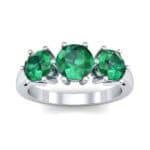 Square Basket Trilogy Emerald Engagement Ring (1.7 CTW) Top Dynamic View