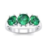 Square Basket Trilogy Emerald Engagement Ring (1.7 CTW) Top Dynamic View