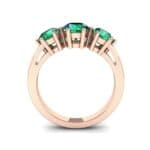 Square Basket Trilogy Emerald Engagement Ring (1.7 CTW) Side View