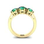 Square Basket Trilogy Emerald Engagement Ring (1.7 CTW) Side View