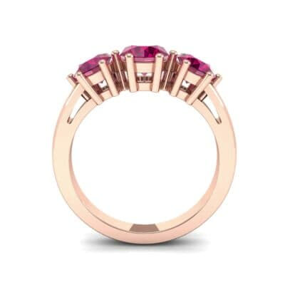 Square Basket Trilogy Ruby Engagement Ring (1.7 CTW) Side View