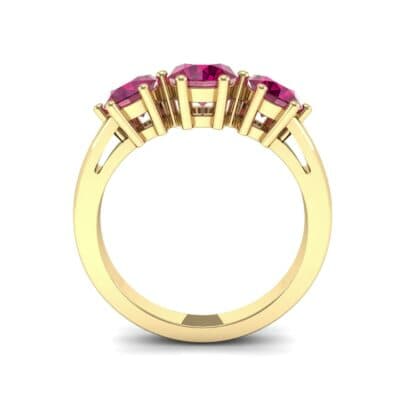 Square Basket Trilogy Ruby Engagement Ring (1.7 CTW) Side View