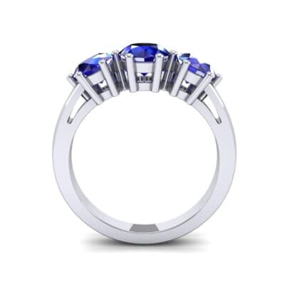 Square Basket Trilogy Blue Sapphire Engagement Ring (1.7 CTW) Side View