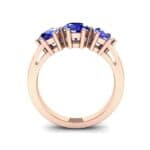 Square Basket Trilogy Blue Sapphire Engagement Ring (1.7 CTW) Side View