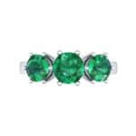 Square Basket Trilogy Emerald Engagement Ring (1.7 CTW) Top Flat View