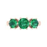 Square Basket Trilogy Emerald Engagement Ring (1.7 CTW) Top Flat View