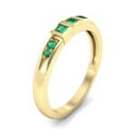 Princess-Cut Trio and Pave Emerald Ring (0.31 CTW) Perspective View