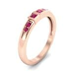 Princess-Cut Trio and Pave Ruby Ring (0.31 CTW) Perspective View