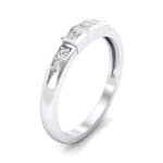Princess-Cut Trio and Pave Crystal Ring (0 CTW) Perspective View