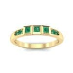 Princess-Cut Trio and Pave Emerald Ring (0.31 CTW) Top Dynamic View