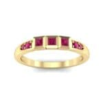 Princess-Cut Trio and Pave Ruby Ring (0.31 CTW) Top Dynamic View