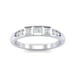 Princess-Cut Trio and Pave Diamond Ring (0.31 CTW) Top Dynamic View