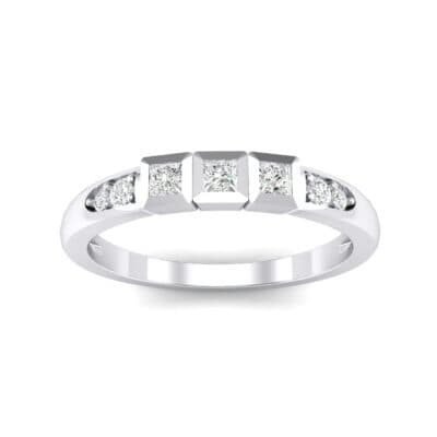 Princess-Cut Trio and Pave Crystal Ring (0 CTW) Top Dynamic View