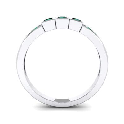 Princess-Cut Trio and Pave Emerald Ring (0.31 CTW) Side View