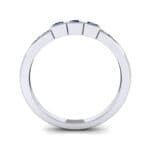 Princess-Cut Trio and Pave Blue Sapphire Ring (0.31 CTW) Side View