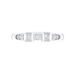 Princess-Cut Trio and Pave Crystal Ring (0 CTW) Top Flat View