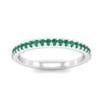 Twinkle Fishtail Pave Emerald Ring (0.17 CTW) Top Dynamic View