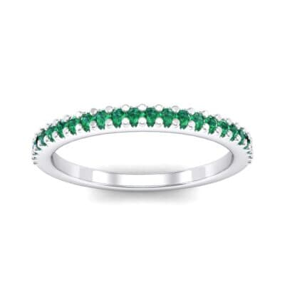 Twinkle Fishtail Pave Emerald Ring (0.17 CTW) Top Dynamic View