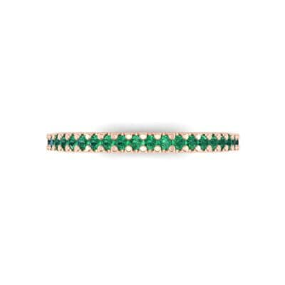 Twinkle Fishtail Pave Emerald Ring (0.17 CTW) Top Flat View