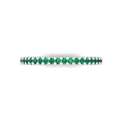 Twinkle Fishtail Pave Emerald Ring (0.17 CTW) Top Flat View