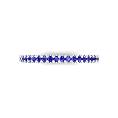 Twinkle Fishtail Pave Blue Sapphire Ring (0.17 CTW) Top Flat View