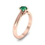 Cathedral Tulip Six-Prong Solitaire Emerald Engagement Ring (0.7 CTW) Perspective View