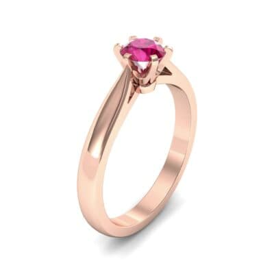Cathedral Tulip Six-Prong Solitaire Ruby Engagement Ring (0.7 CTW) Perspective View
