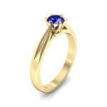 Cathedral Tulip Six-Prong Solitaire Blue Sapphire Engagement Ring (0.7 CTW) Perspective View