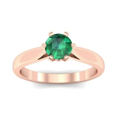Cathedral Tulip Six-Prong Solitaire Emerald Engagement Ring (0.7 CTW) Top Dynamic View