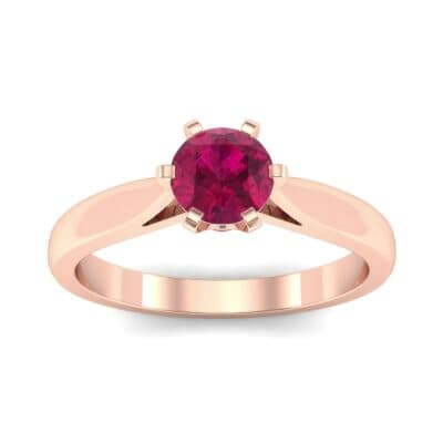 Cathedral Tulip Six-Prong Solitaire Ruby Engagement Ring (0.7 CTW) Top Dynamic View