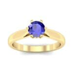 Cathedral Tulip Six-Prong Solitaire Blue Sapphire Engagement Ring (0.7 CTW) Top Dynamic View