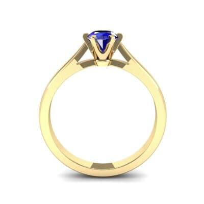 Cathedral Tulip Six-Prong Solitaire Blue Sapphire Engagement Ring (0.7 CTW) Side View