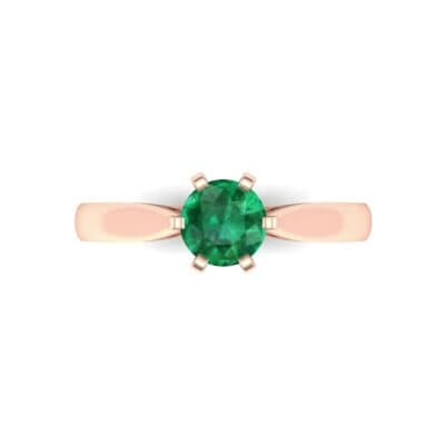 Cathedral Tulip Six-Prong Solitaire Emerald Engagement Ring (0.7 CTW) Top Flat View