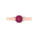 Cathedral Tulip Six-Prong Solitaire Ruby Engagement Ring (0.7 CTW) Top Flat View