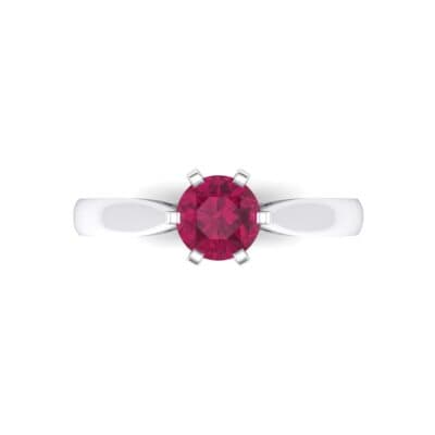 Cathedral Tulip Six-Prong Solitaire Ruby Engagement Ring (0.7 CTW) Top Flat View