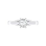 Cathedral Tulip Six-Prong Solitaire Crystal Engagement Ring (0.45 CTW) Top Flat View
