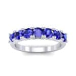Luxe Seven-Stone Blue Sapphire Ring (0.77 CTW) Top Dynamic View