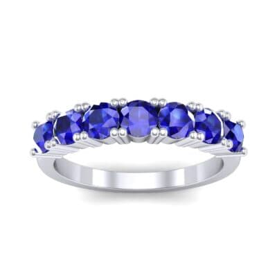 Luxe Seven-Stone Blue Sapphire Ring (0.77 CTW) Top Dynamic View