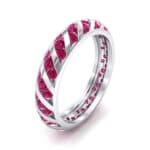 Diagonal Channel-Set Ruby Eternity Ring (1.26 CTW) Perspective View