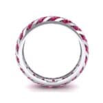 Diagonal Channel-Set Ruby Eternity Ring (1.26 CTW) Side View