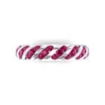Diagonal Channel-Set Ruby Eternity Ring (1.26 CTW) Top Flat View