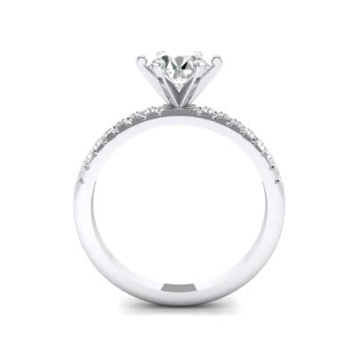 Thin Pave Six-Prong Crystal Engagement Ring (1 CTW) Side View