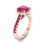 Scalloped Pave Ruby Ring (0.32 CTW) Perspective View