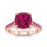 Scalloped Pave Ruby Ring (0.32 CTW) Top Dynamic View