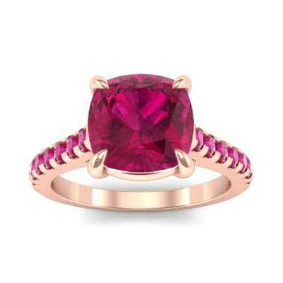 Scalloped Pave Ruby Ring (0.32 CTW) Top Dynamic View