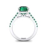Scalloped Pave Emerald Ring (0.32 CTW) Side View